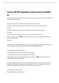Cancer NCLEX Questions and answers Graded  A&plus; 