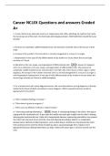 Cancer NCLEX Questions and answers Graded  A&plus; 