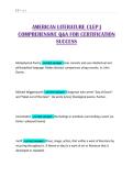 AMERICAN LITERATURE CLEP &vert; COMPREHENSIVE Q&A FOR CERTIFICATION SUCCESS