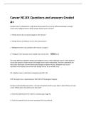 Cancer NCLEX Questions and answers Graded  A&plus; 