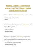 Midterm - SCM 455 Questions and  Answers 2026&sol;2027 &vert;Already Graded  A&plus;&vert; Verified and Updated