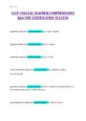 CLEP COLLEGE ALGEBRA&vert; COMPREHENSIVE Q&A FOR CERTIFICATION SUCCESS