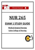 NUR 265 Exam 1 Study Guide &lpar;2026&rpar; &vert; Medical-Surgical Nursing &vert; Galen