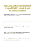 NORU Exam Study Guide Questions and  Answers 2026&sol;2027 &vert;Already Graded  A&plus;&vert; Verified and Updated