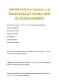 NUR 600 FINAL Exam Questions and  Answers 2026&sol;2027 &vert;Already Graded  A&plus;&vert; Verified and Updated 
