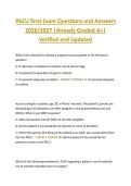 PACU final Exam Questions and Answers  2026&sol;2027 &vert;Already Graded A&plus;&vert;  Verified and Updated
