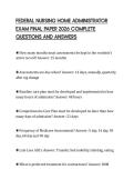 FEDERAL NURSING HOME ADMINISTRATOR EXAM FINAL PAPER 2026 COMPLETE QUESTIONS AND ANSWERS