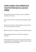 FEDERAL NURSING HOME ADMINISTRATOR EXAM TEST PAPER 2026 FULL SOLUTION VERIFIED