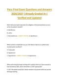 Pacu Final Exam Questions and Answers  2026&sol;2027 &vert;Already Graded A&plus;&vert;  Verified and Updated