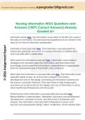 Nursing informatics WGU Questions and  Answers &lpar;100&percnt; Correct Answers&rpar; Already  Graded A&plus; 