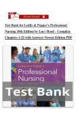Test Bank for Leddy & Pepper&rsquo;s Professional Nursing 10th Edition by Lucy Hood &ndash; Complete Chapters 1-22 with Answers Newest Edition PDF