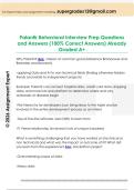 Palantir Behavioral Interview Prep Questions  and Answers &lpar;100&percnt; Correct Answers&rpar; Already  Graded A&plus; 