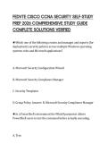 FEDVTE CISCO CCNA SECURITY SELF-STUDY PREP 2026 COMPREHENSIVE STUDY GUIDE COMPLETE SOLUTIONS VERIFIED