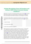 Portage Microbiology Exam &num;5 Questions and  Answers &lpar;100&percnt; Correct Answers&rpar; Already  Graded A&plus; 