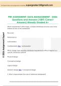 PRE-ASSESSMENT&colon; DATA MANAGEMENT - D426  Questions and Answers &lpar;100&percnt; Correct  Answers&rpar; Already Graded A&plus; 