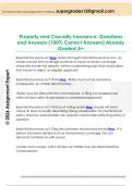 Property and Casualty Insurance&colon; Questions  and Answers &lpar;100&percnt; Correct Answers&rpar; Already  Graded A&plus;