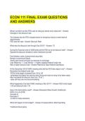 ECON 111 FINAL EXAM QUESTIONS AND ANSWERS 