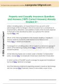 Property and Casualty Insurance Questions  and Answers &lpar;100&percnt; Correct Answers&rpar; Already  Graded A&plus;