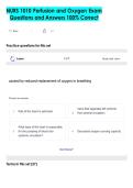 NURS 1010 Perfusion and Oxygen Exam  Questions and Answers 100&percnt; Correct