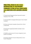 FEMA FINAL EXAM ICS 100 IS-100&period;C INTRODUCTION TO THE INCIDENT COMMAND SYSTEM ACTUAL EXAM PAPER 2026 QUESTIONS WITH ANSWERS GRADED A&plus;