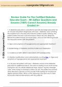 Review Guide For The Certified Diabetes  Educator Exam - 4th Edition Questions and  Answers &lpar;100&percnt; Correct Answers&rpar; Already  Graded A&plus;