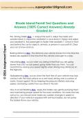 Rhode Island Permit Test Questions and  Answers &lpar;100&percnt; Correct Answers&rpar; Already  Graded A&plus;