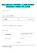NURS 1010 Quiz 4 &lpar;Weeks 4 &plus; 5&rpar; Exam Questions  with Verified Solutions 100&percnt; Correct