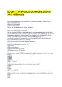  ECON 111 PRACTICE EXAM QUESTIONS AND ANSWERS 