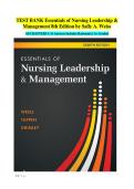 Essentials of Nursing Leadership & Management &ndash; 8th Edition&comma; Chapters 1&ndash;31&comma; Complete Test Bank with Answers and Rationales &vert; A&plus; Graded