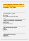 Chronic Diseases and Occupational Therapy Test Bank &lpar;2026&sol;2027&rpar; &vert; Questions and Answer Key &vert; Mark Scheme &vert; Fully Verified