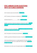 EPIC AMB400 EXAM QUESTIONS WITH OUTLINED ANSWERS 