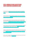 EPIC AMB400 EXAM QUESTIONS WITH VERIFIED ANSWERS 2026