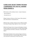 FLORIDA BASIC RECRUIT TRAINING PROGRAM COMPREHENSIVE TEST 2026 FULL ANSWERS REVIEW GRADED A&plus;