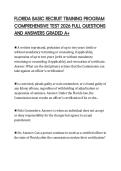 FLORIDA BASIC RECRUIT TRAINING PROGRAM COMPREHENSIVE TEST 2026 FULL QUESTIONS AND ANSWERS GRADED A&plus;