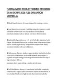 FLORIDA BASIC RECRUIT TRAINING PROGRAM EXAM SCRIPT 2026 FULL EVALUATION VERIFIED A&plus;