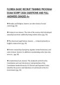 FLORIDA BASIC RECRUIT TRAINING PROGRAM EXAM SCRIPT 2026 QUESTIONS AND FULL ANSWERS GRADED A&plus;