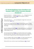 SC Dental Radiology Exam Questions and  Answers &lpar;100&percnt; Correct Answers&rpar; Already  Graded A&plus; 