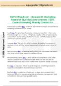 SMPS CPSM Exam - Domain 01&colon; Marketing  Research Questions and Answers &lpar;100&percnt;  Correct Answers&rpar; Already Graded A&plus;