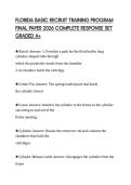 FLORIDA BASIC RECRUIT TRAINING PROGRAM FINAL PAPER 2026 COMPLETE RESPONSE SET GRADED A&plus;