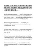 FLORIDA BASIC RECRUIT TRAINING PROGRAM PRACTICE SOLUTION 2026 QUESTIONS WITH ANSWERS GRADED A&plus;