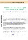 SOC 202 Exam Questions and Answers &lpar;100&percnt;  Correct Answers&rpar; Already Graded A&plus;