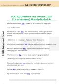 SOC 202 Questions and Answers &lpar;100&percnt;  Correct Answers&rpar; Already Graded A&plus;