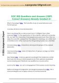 SOC 202 Questions and Answers &lpar;100&percnt;  Correct Answers&rpar; Already Graded A&plus; 