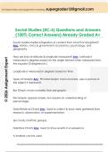 Social Studies &lpar;EC-6&rpar; Questions and Answers  &lpar;100&percnt; Correct Answers&rpar; Already Graded A&plus; 
