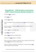 Spreadsheets - C268 Questions and Answers  &lpar;100&percnt; Correct Answers&rpar; Already Graded A&plus;