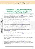 Spreadsheets - C268 &lpar;Financal Functions&rpar;  Questions and Answers &lpar;100&percnt; Correct  Answers&rpar; Already Graded A&plus; 