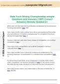 State Truck Driving Championship sample  Questions and Answers &lpar;100&percnt; Correct  Answers&rpar; Already Graded A&plus;