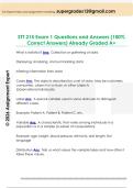 STT 215 Exam 1 Questions and Answers &lpar;100&percnt;  Correct Answers&rpar; Already Graded A&plus; 