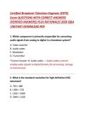 Certified Broadcast Television Engineer &lpar;CBTE&rpar; Exam&colon; Questions & Answers
