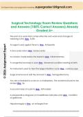 Surgical Technology Exam Review Questions  and Answers &lpar;100&percnt; Correct Answers&rpar; Already  Graded A&plus; 